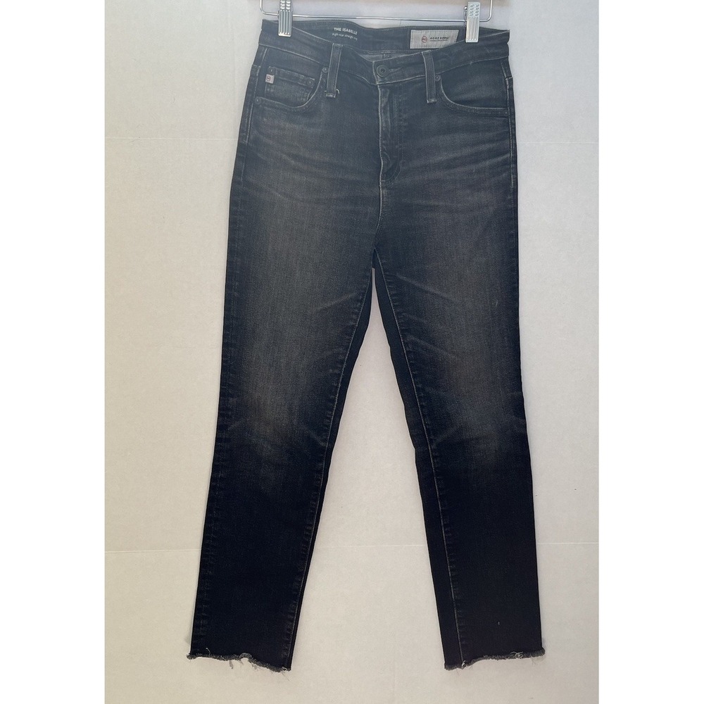 AG Adriano Goldschmied Jeans‎ 25R Black High Rise Straight Crop Denim Isabelle